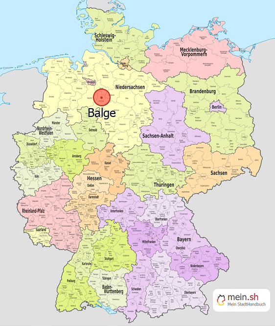 Deutschlandkarte mit Balge