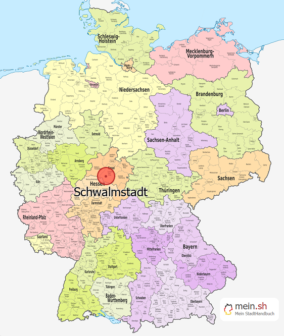 Deutschlandkarte mit Schwalmstadt