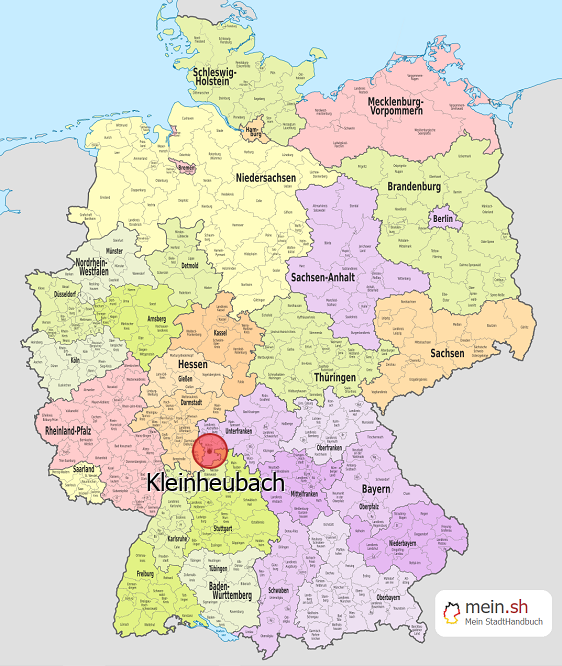Deutschlandkarte mit Kleinheubach