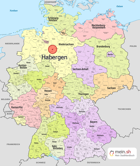 Deutschlandkarte mit Habergen
