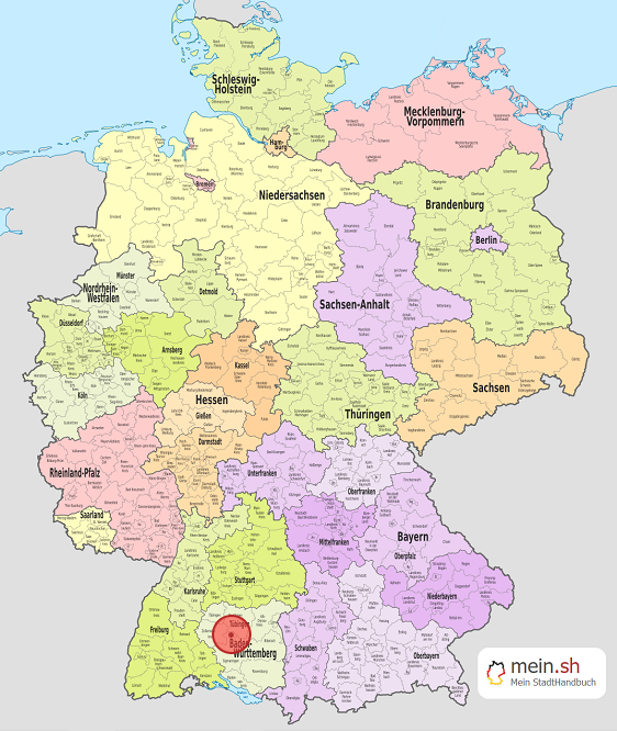 Deutschlandkarte mit Hettingen