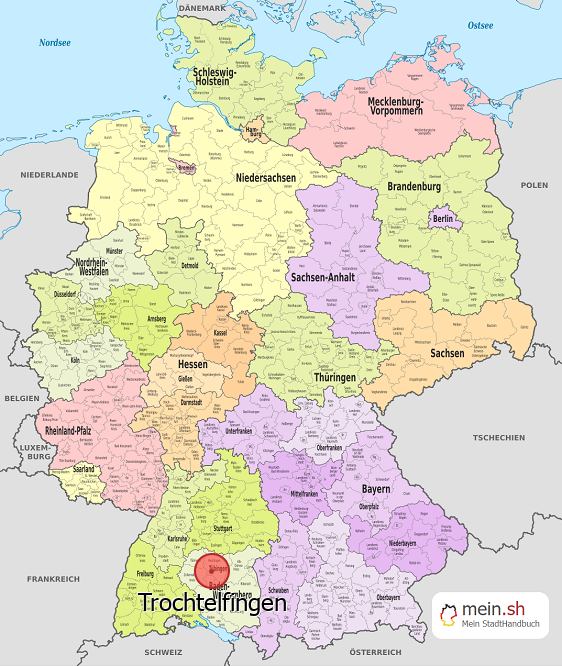 Deutschlandkarte mit Trochtelfingen
