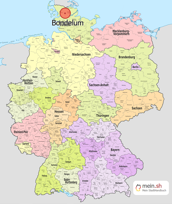 Deutschlandkarte mit Bondelum