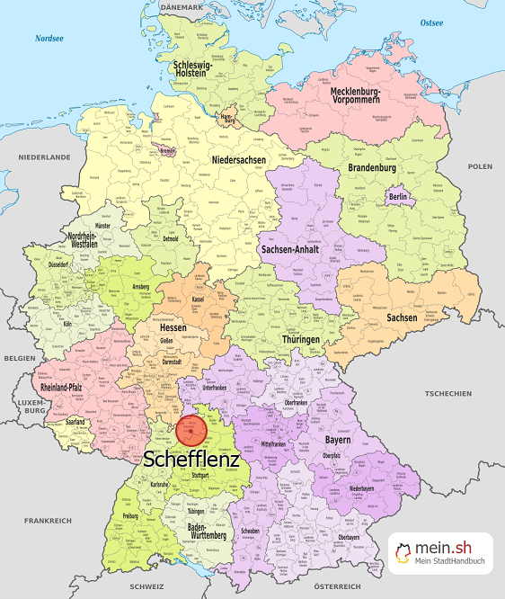 Deutschlandkarte mit Schefflenz