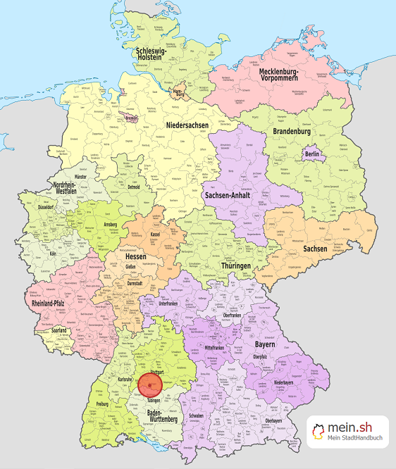 Deutschlandkarte mit Altdorf