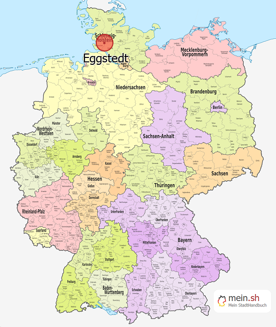 Deutschlandkarte mit Eggstedt