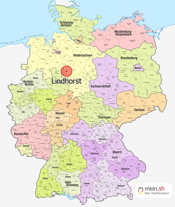 Deutschlandkarte mit Lindhorst
