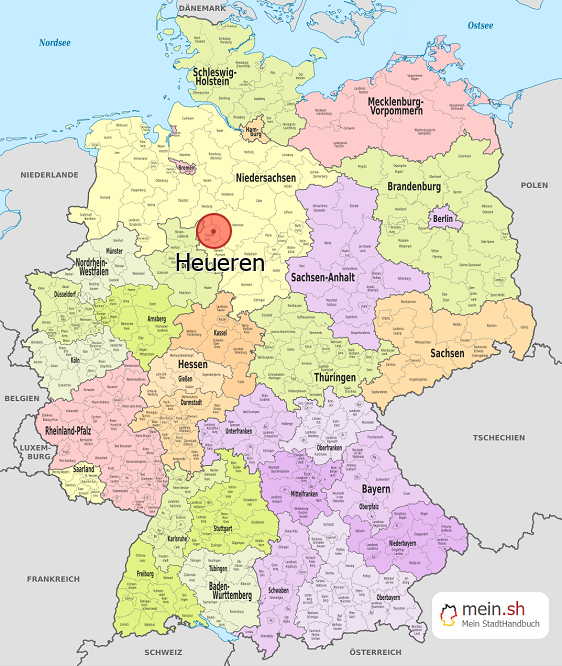 Deutschlandkarte mit Heueren