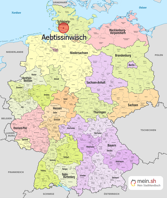 Deutschlandkarte mit Aebtissinwisch