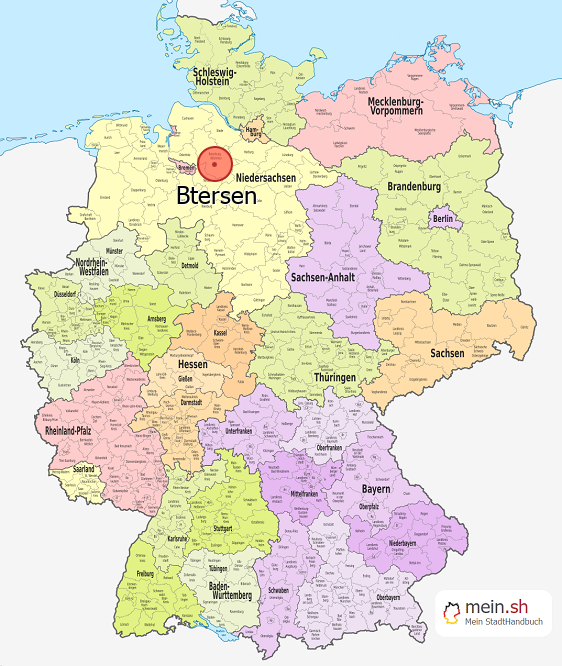 Deutschlandkarte mit Btersen