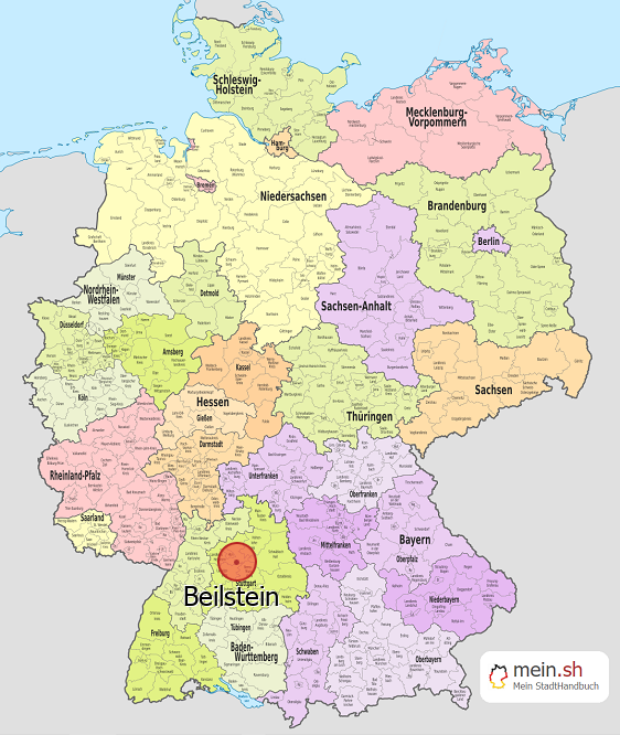 Deutschlandkarte mit Beilstein