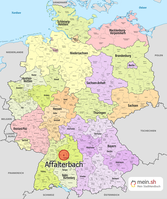 Deutschlandkarte mit Affalterbach