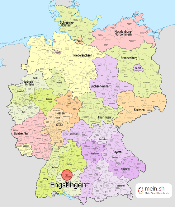 Deutschlandkarte mit Engstingen
