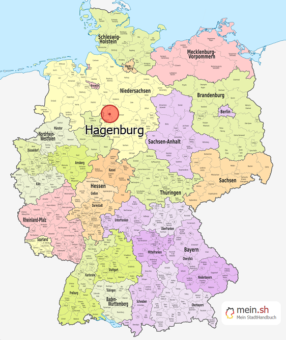Deutschlandkarte mit Hagenburg