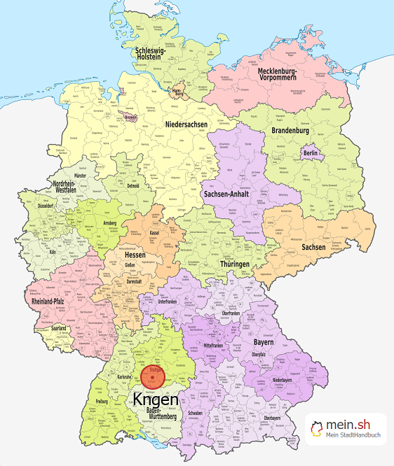 Deutschlandkarte mit Kngen
