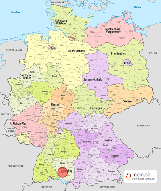 Deutschlandkarte mit Ostrach