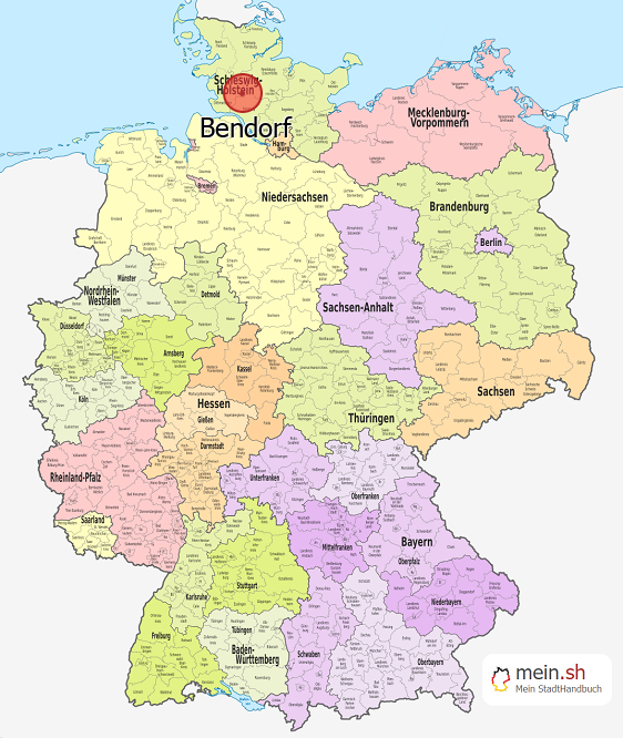 Deutschlandkarte mit Bendorf