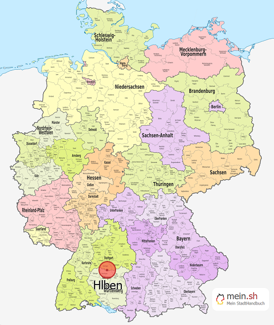 Deutschlandkarte mit Hlben