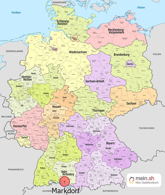 Deutschlandkarte mit Markdorf