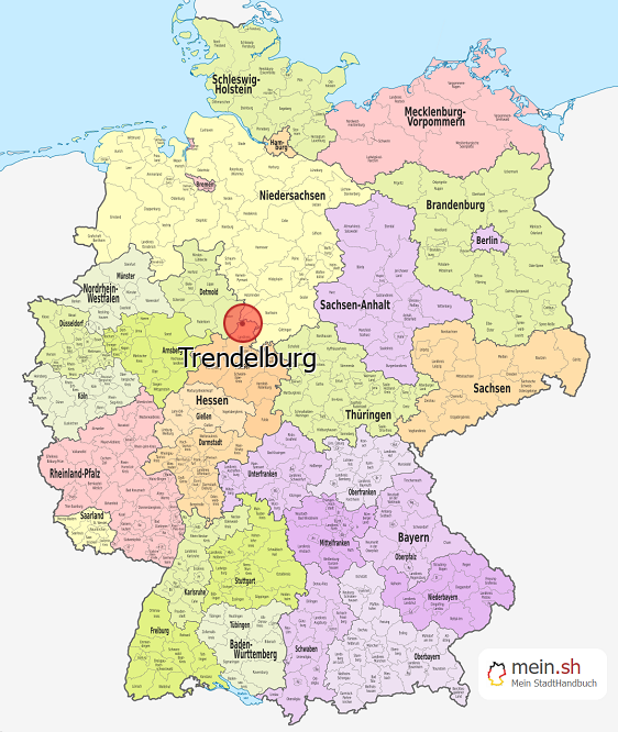 Deutschlandkarte mit Trendelburg
