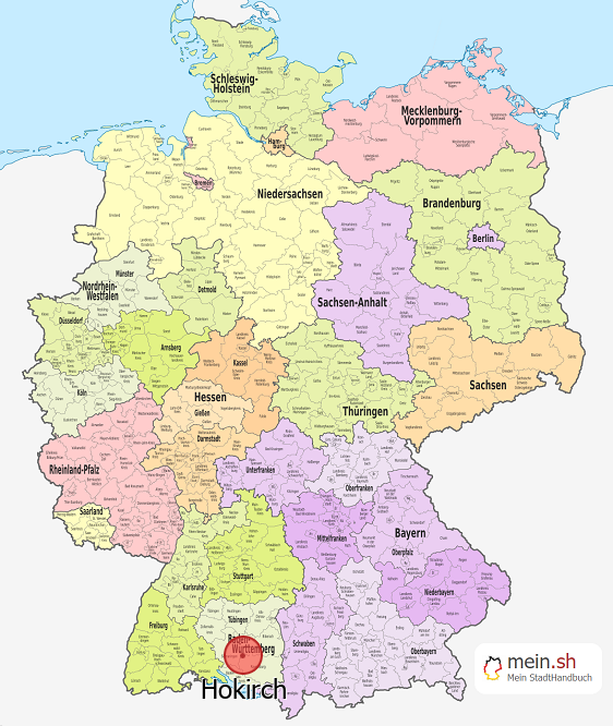Deutschlandkarte mit Hokirch