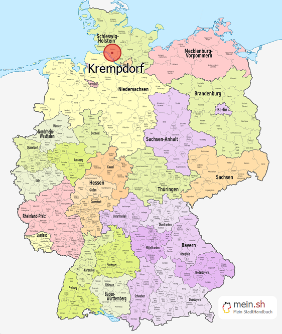 Deutschlandkarte mit Krempdorf