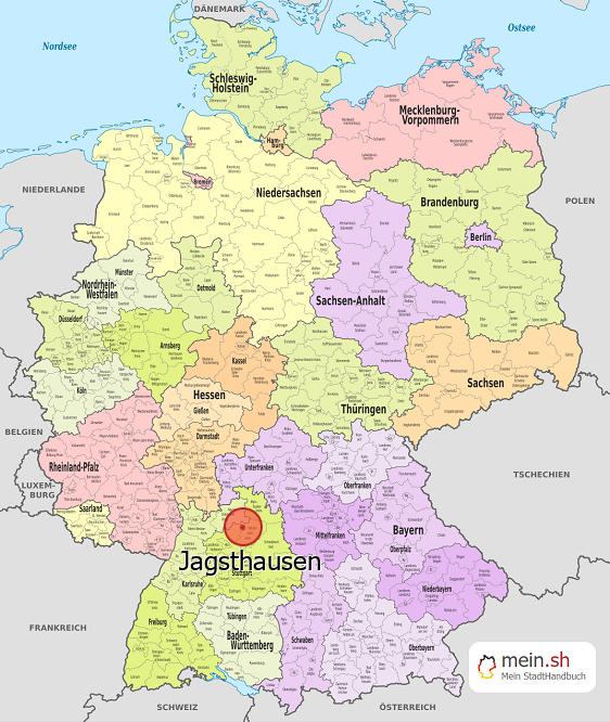 Deutschlandkarte mit Jagsthausen