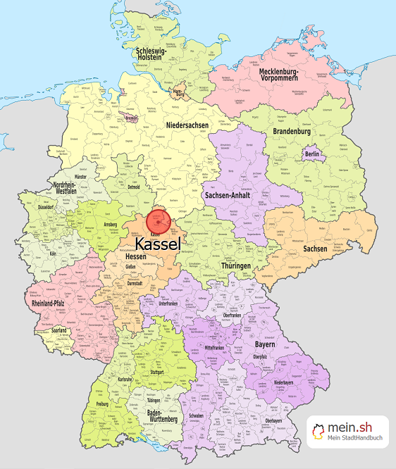 Deutschlandkarte mit Kassel