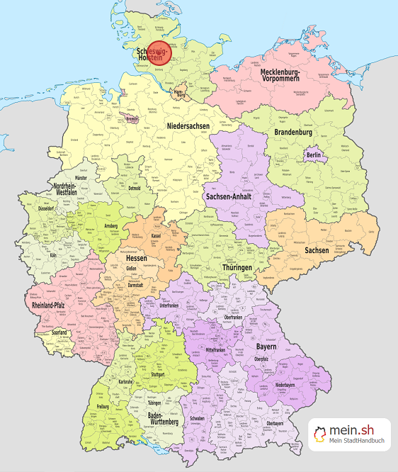 Deutschlandkarte mit Tackesdorf