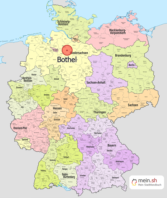 Deutschlandkarte mit Bothel