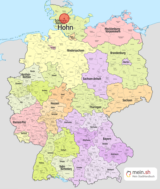 Deutschlandkarte mit Hohn