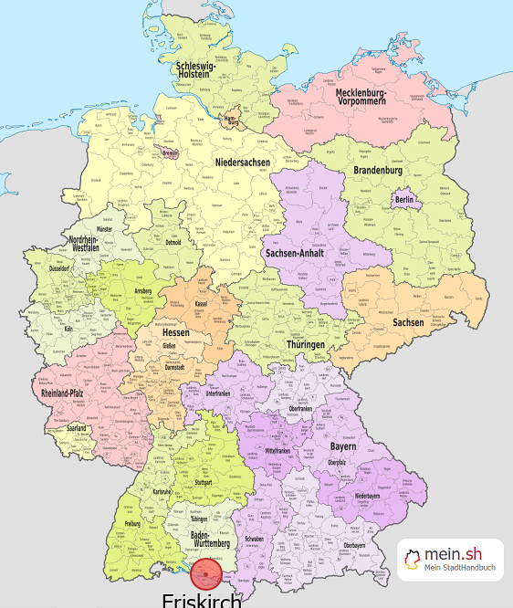 Deutschlandkarte mit Eriskirch