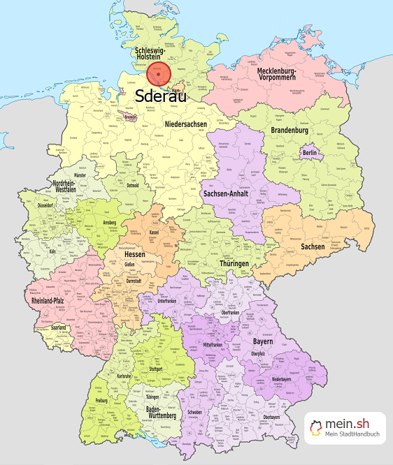 Deutschlandkarte mit Sderau