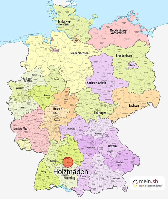 Deutschlandkarte mit Holzmaden