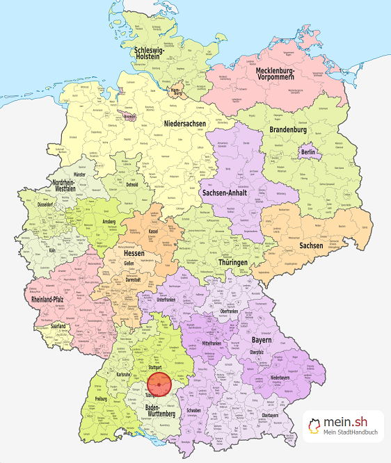 Deutschlandkarte mit R?merstein Donnstetten