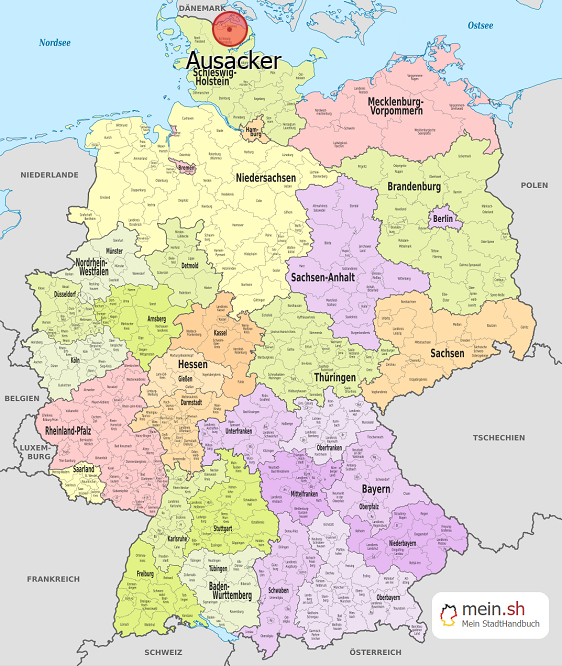 Deutschlandkarte mit Ausacker