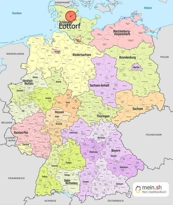Deutschlandkarte mit Lottorf
