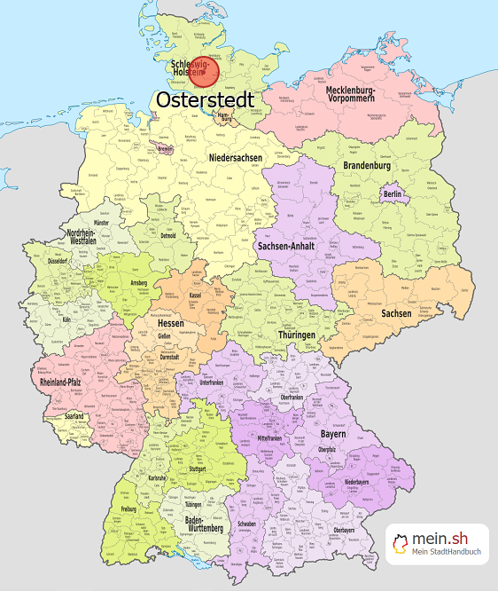Deutschlandkarte mit Osterstedt