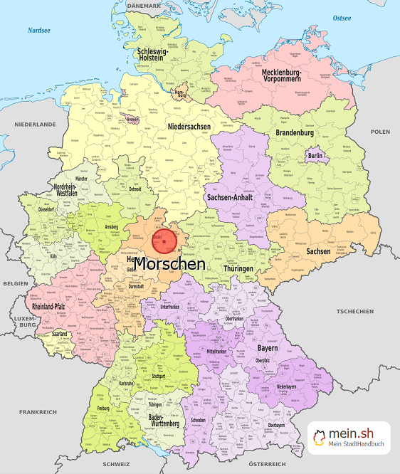 Deutschlandkarte mit Morschen