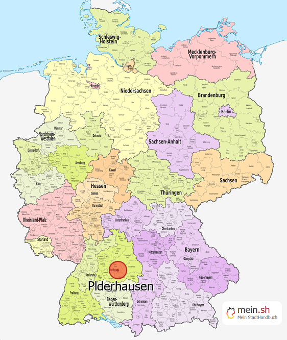 Deutschlandkarte mit Plderhausen