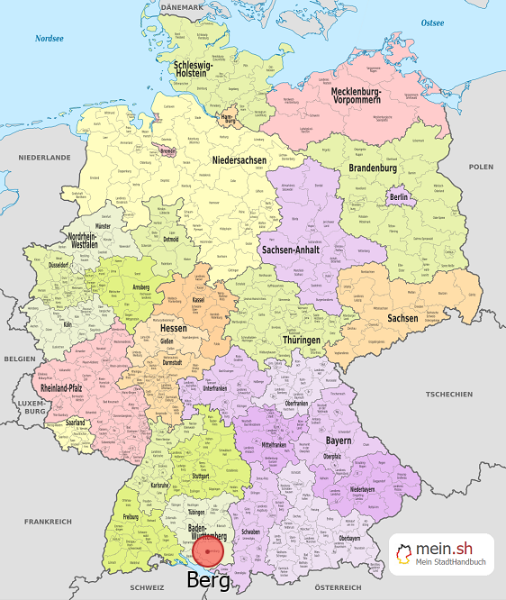 Deutschlandkarte mit Berg