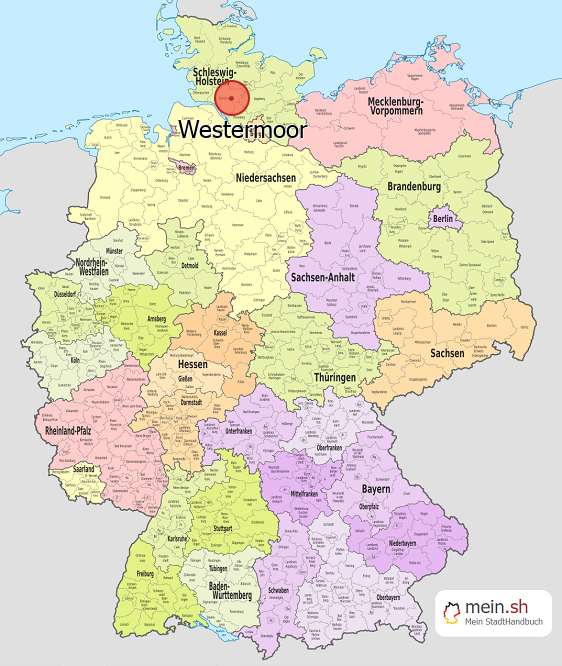 Deutschlandkarte mit Westermoor