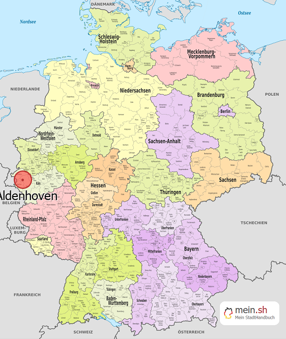 Deutschlandkarte mit Aldenhoven