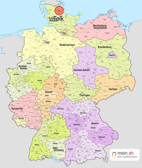 Deutschlandkarte mit Tolk