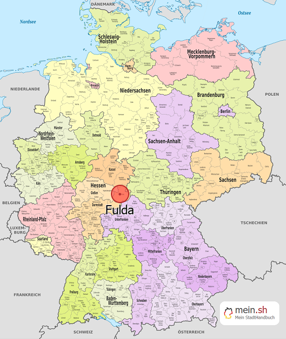 Deutschlandkarte mit Fulda
