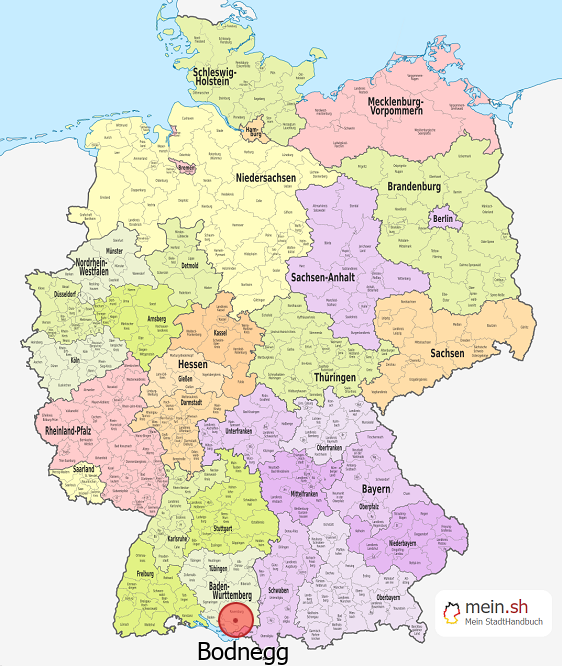 Deutschlandkarte mit Bodnegg