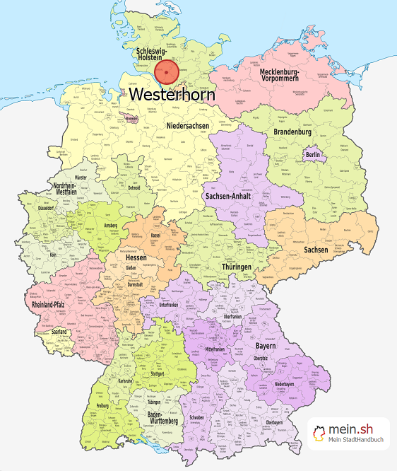 Deutschlandkarte mit Westerhorn