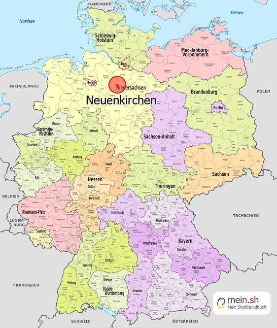 Deutschlandkarte mit Neuenkirchen