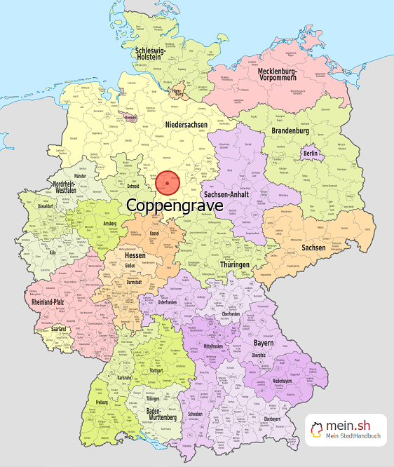 Deutschlandkarte mit Coppengrave
