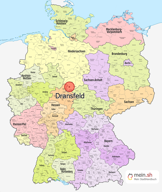 Deutschlandkarte mit Dransfeld